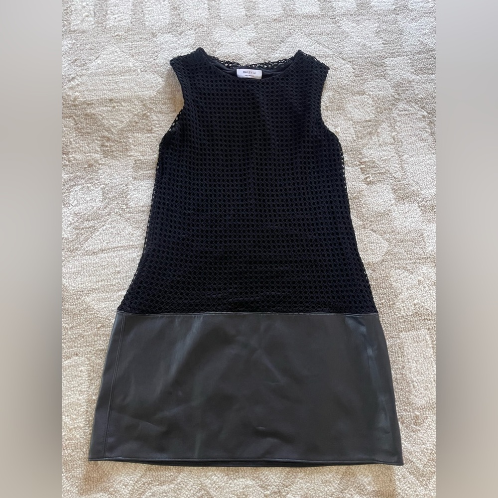 Anthropologie Bailey 44 black leather dress